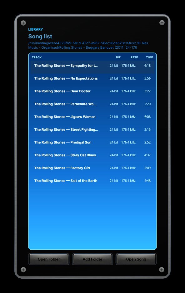 Song list